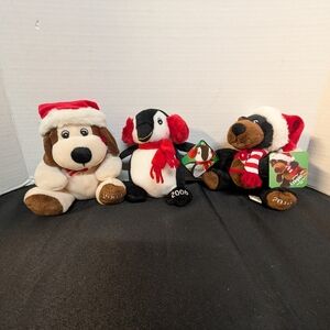 Sears Canada Baxter 2003, New  Penny Penguin 2006, New Crispin Bear Plush 2010